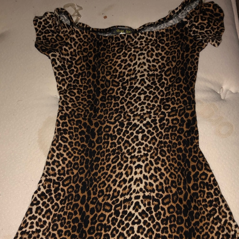 Off the shoulder cheetah dress